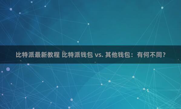 比特派最新教程 比特派钱包 vs. 其他钱包：有何不同？